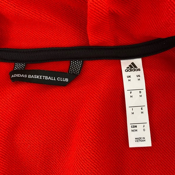 Men’s adidas basketball club full zip hoodie size medium - Picture 3 of 3